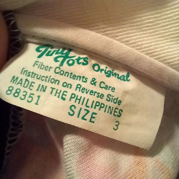 Vintage Tiny Tots Dark Floral Bubble Romper-Size 3T-Snap Crotch-3D Flower Collar - Picture 9 of 10